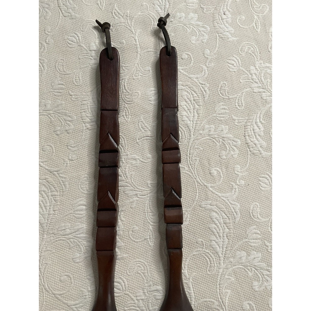 Vintage MCM Fork Spoon Kitchen Wall Decor Tiki Totem Pole Hand Carved Wood 29" - Picture 6 of 16